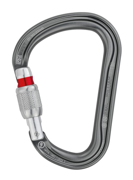 Moschettone Petzl modello "WILLIAM" Screw-Lock