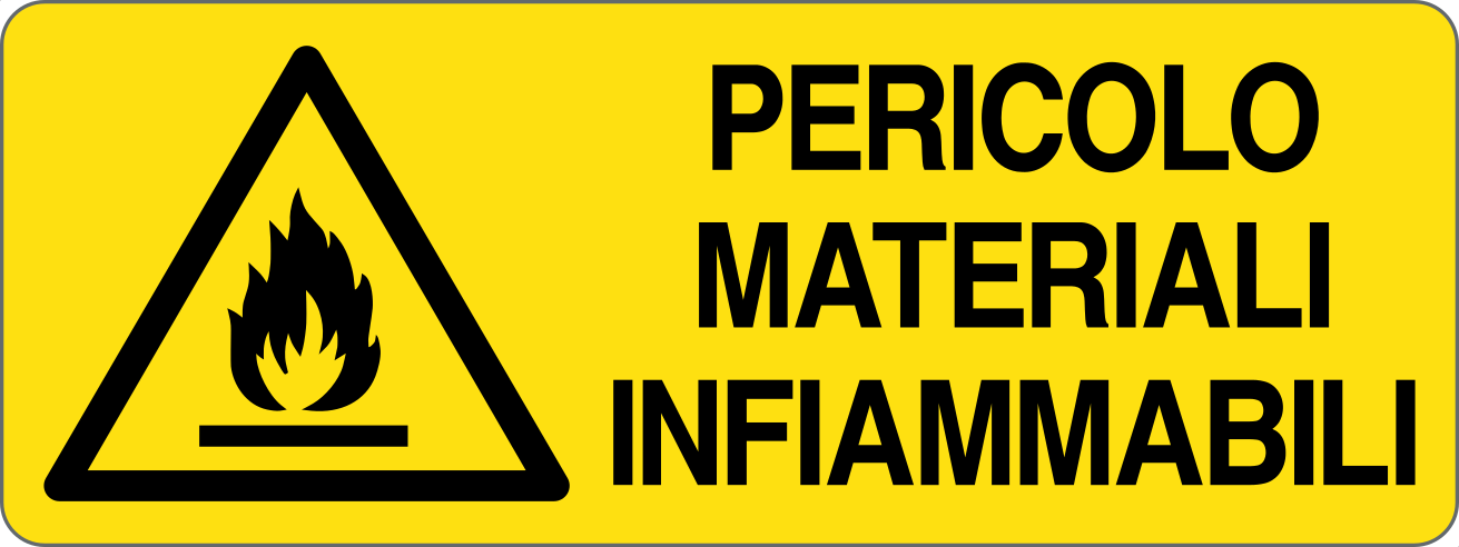 Cartello "Pericolo materiali infiammabili"