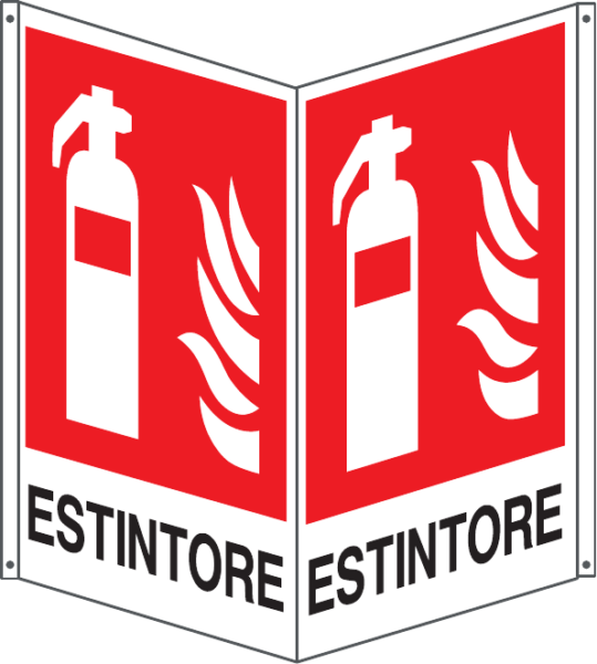 Cartello bifacciale "Estintore" formato medio