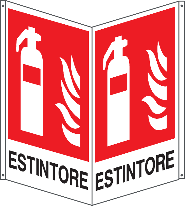 Cartello bifacciale "Estintore" formato medio